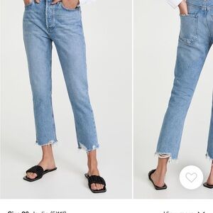 Agolde Riley High Rise Crop Jean in Haven Wash